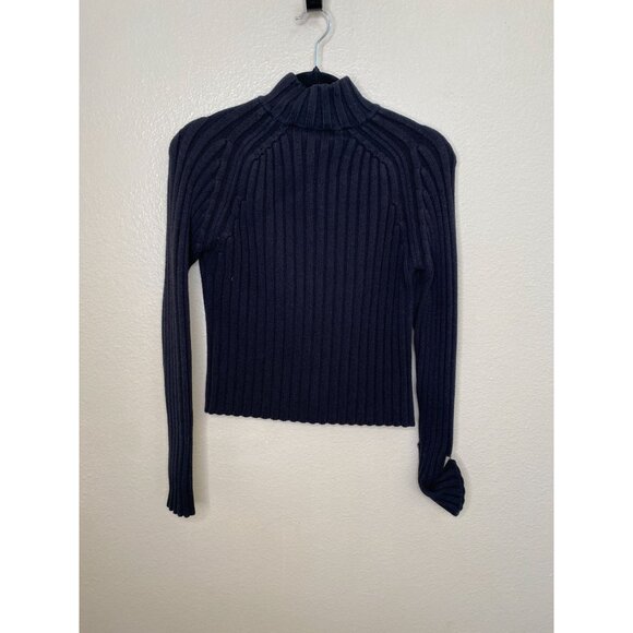 Hillard & Hanson Casual Ribbed Button-Up Cardigan Womens M Acrylic Blend Black - Picture 3 of 6